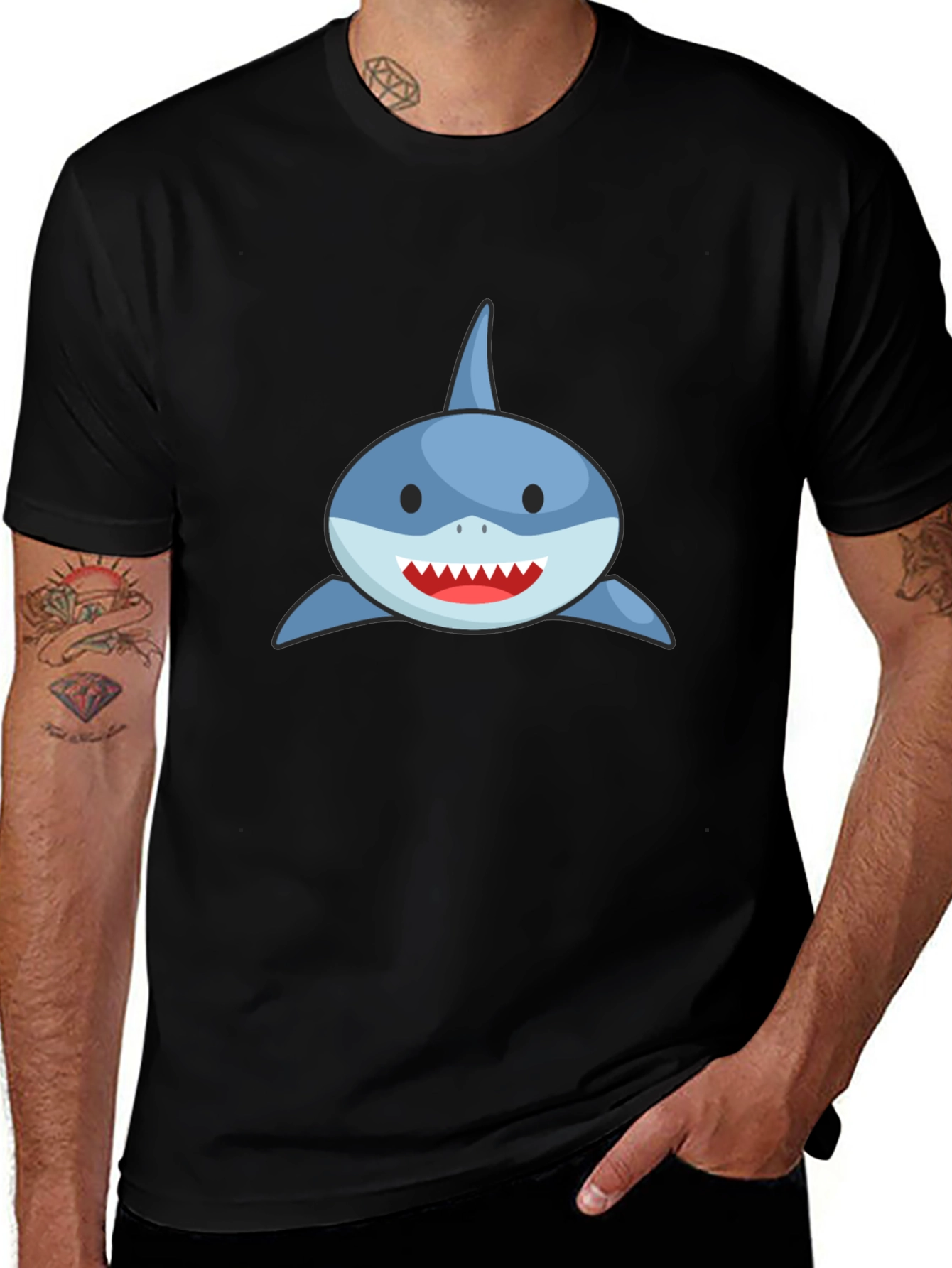 Shark Graphic Tee - Mens Black T-Shirt