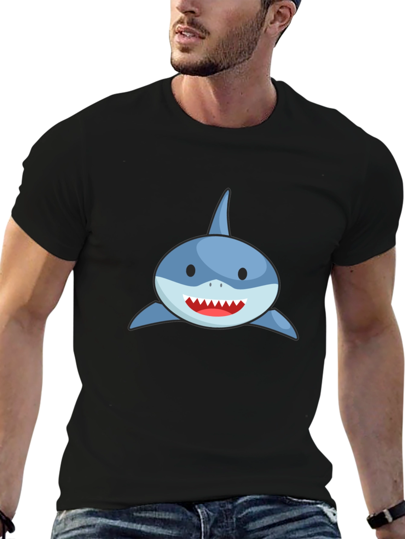 Shark Graphic Tee - Mens Black T-Shirt