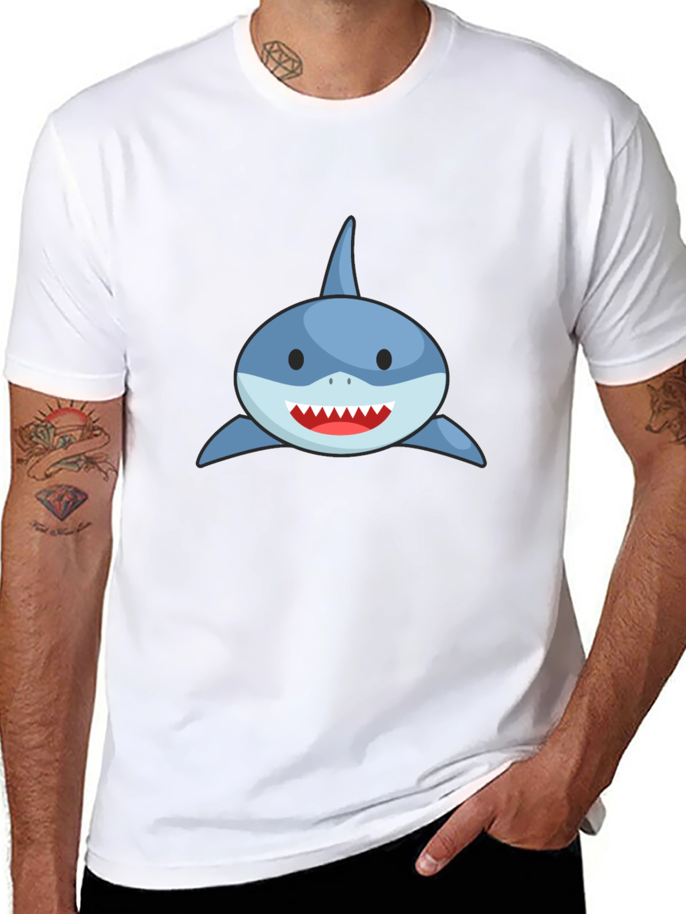 Shark Graphic Tee - Mens Black T-Shirt