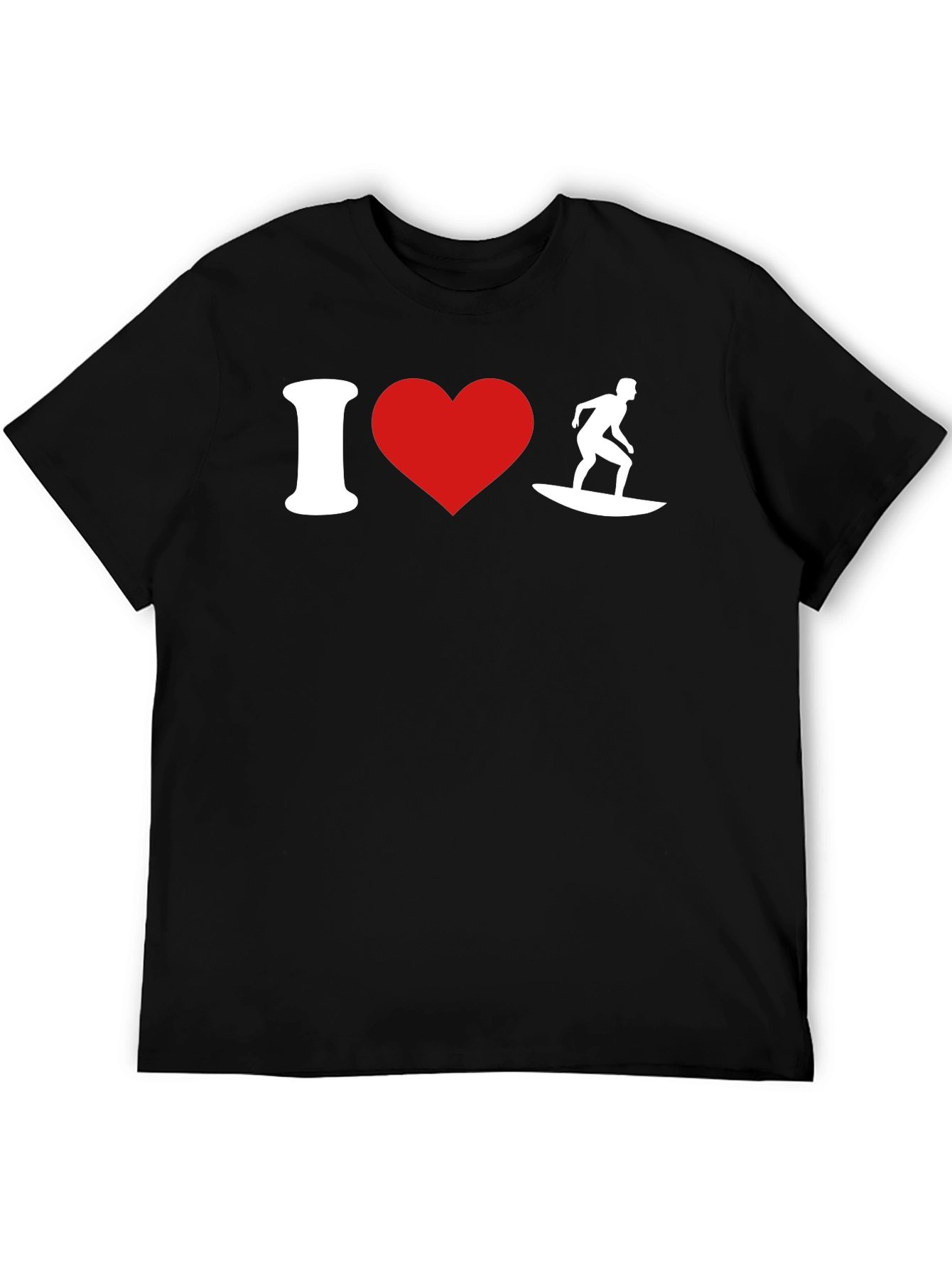 I Heart Surfing Black T-Shirt