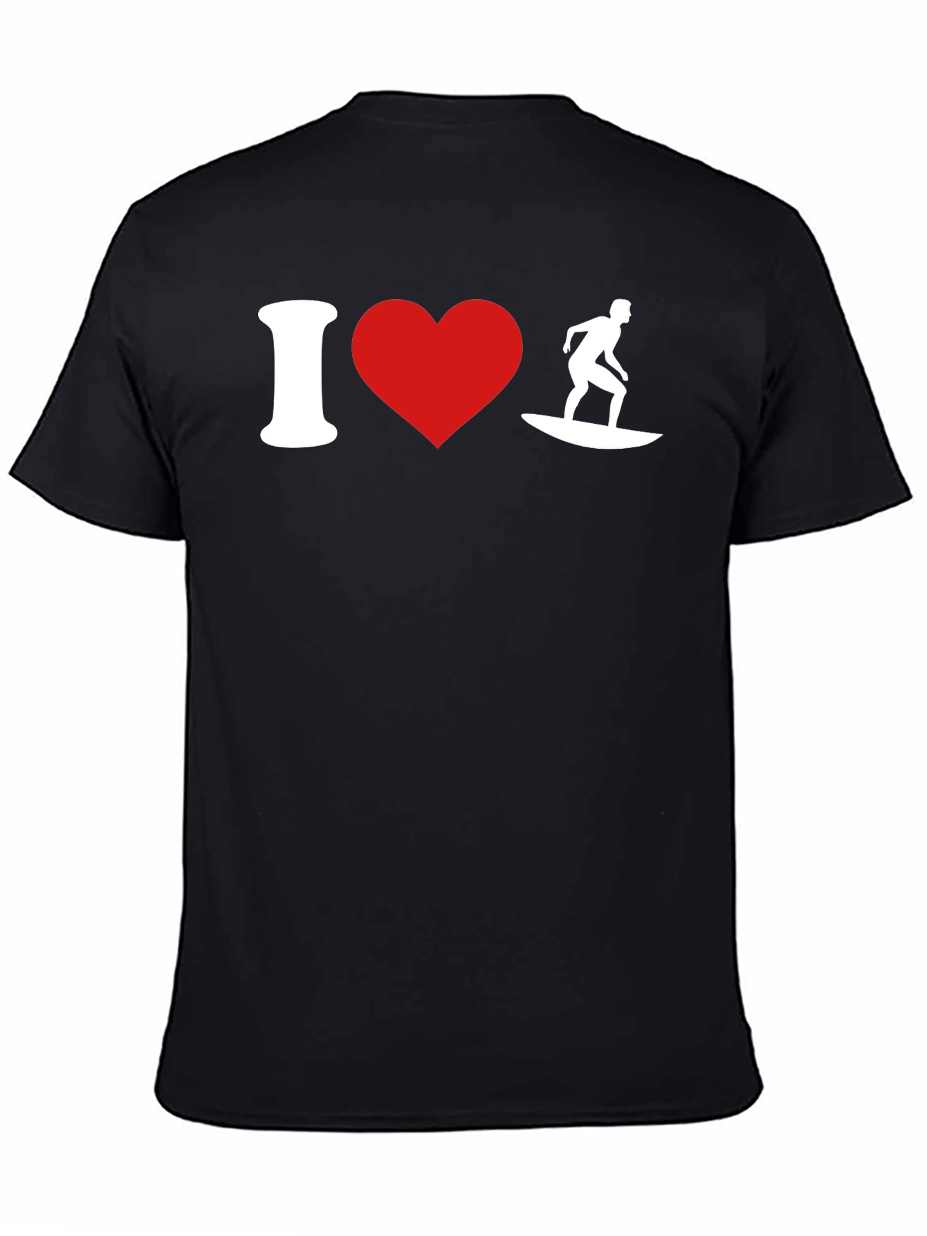 I Heart Surfing Black T-Shirt
