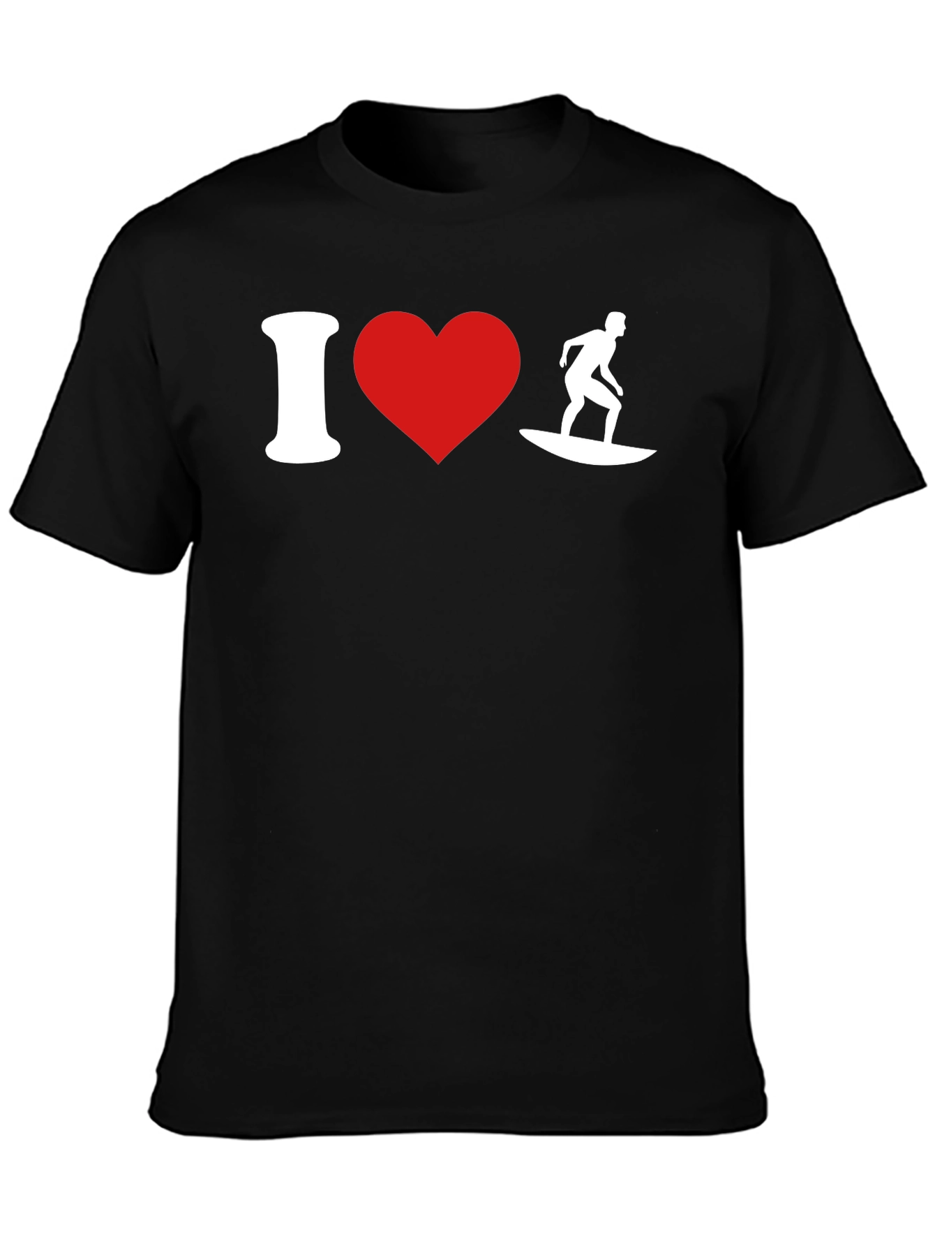 I Heart Surfing Black T-Shirt