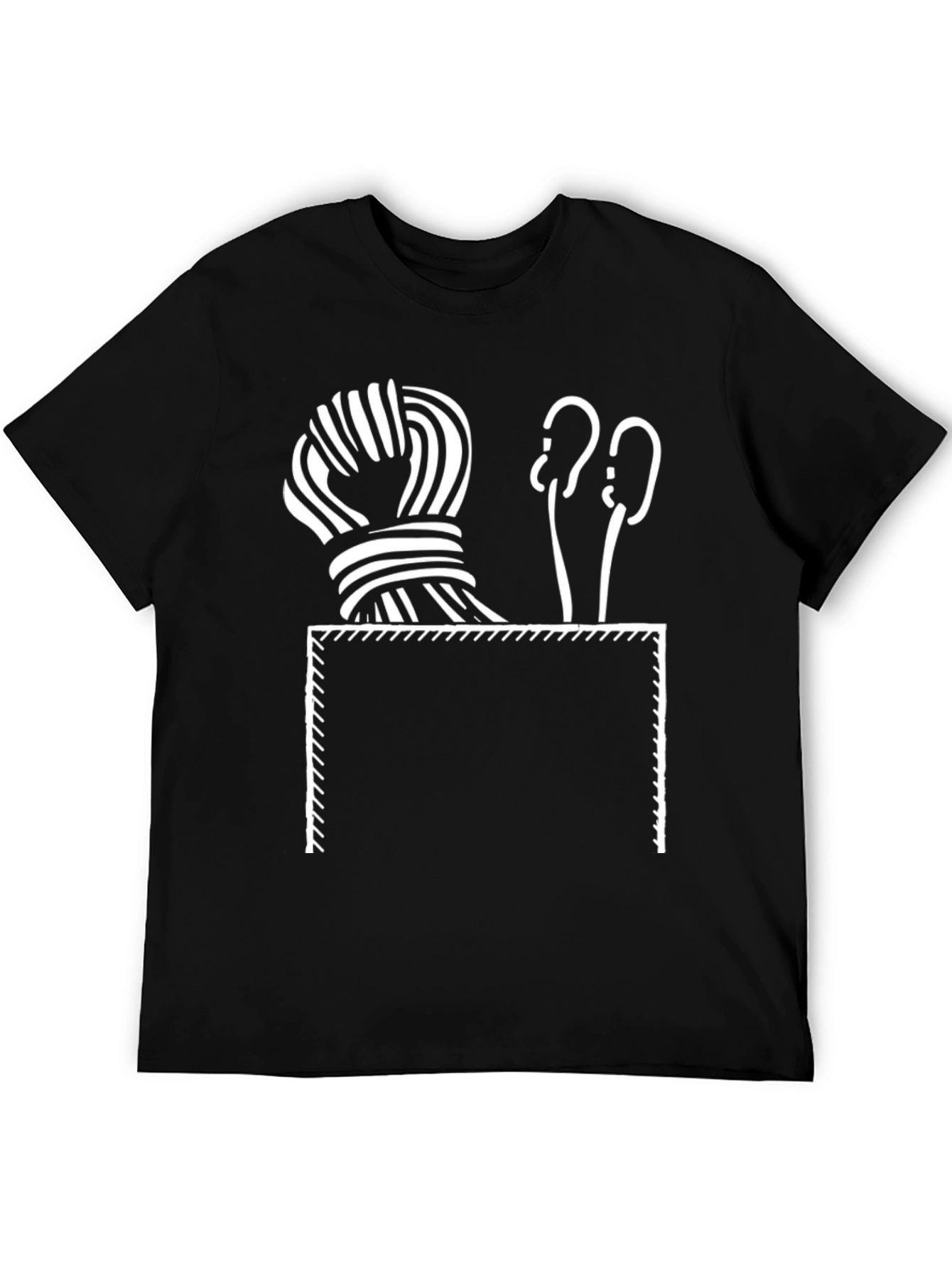 Knitting Pocket T-Shirt - Yarn & Needles Design