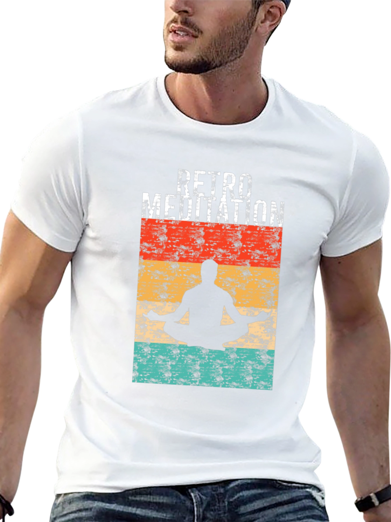 Retro Meditation T-Shirt - Relaxed Fit