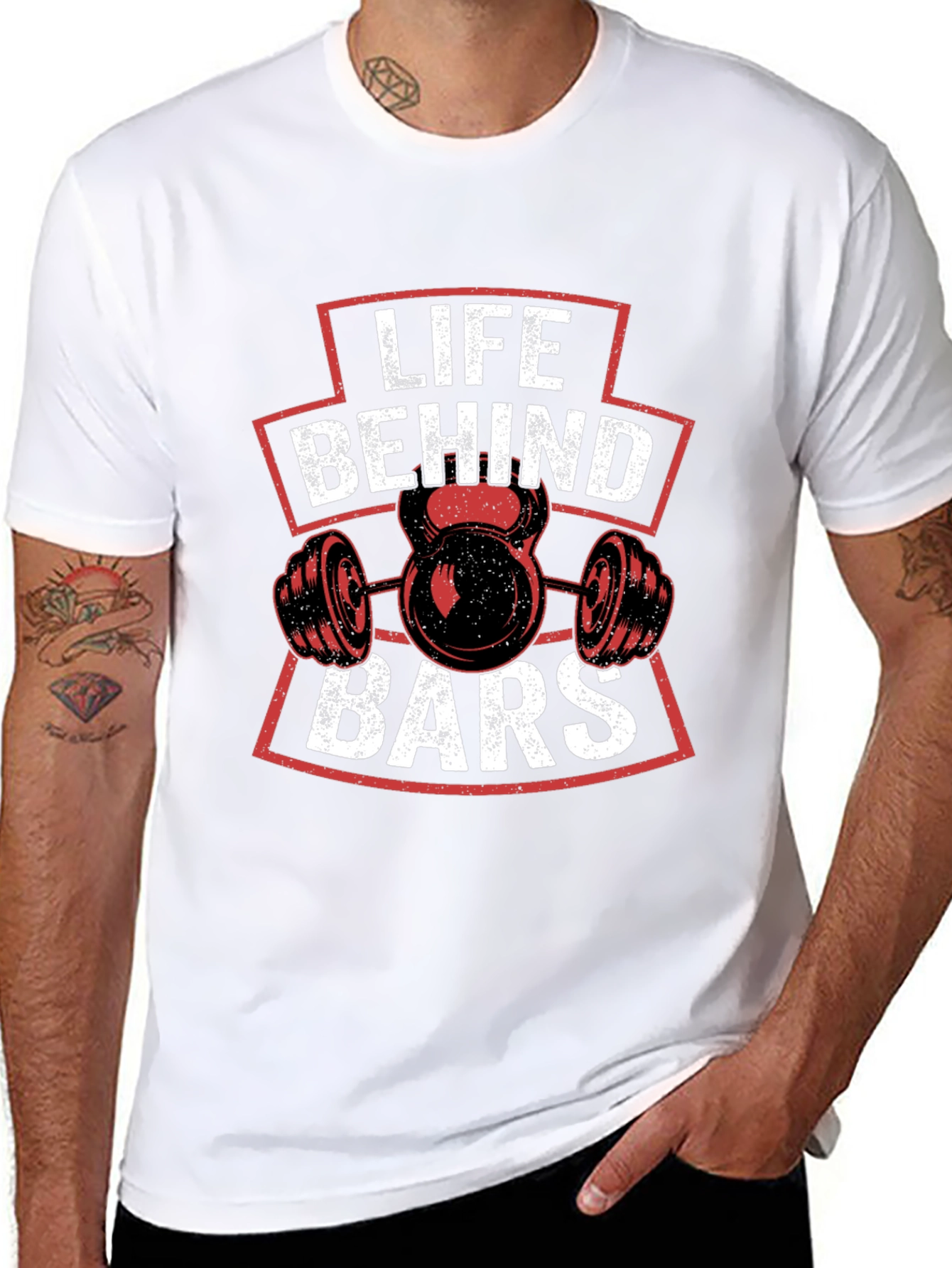 Life Behind Bars Gym T-Shirt Workout Fitness Tee
