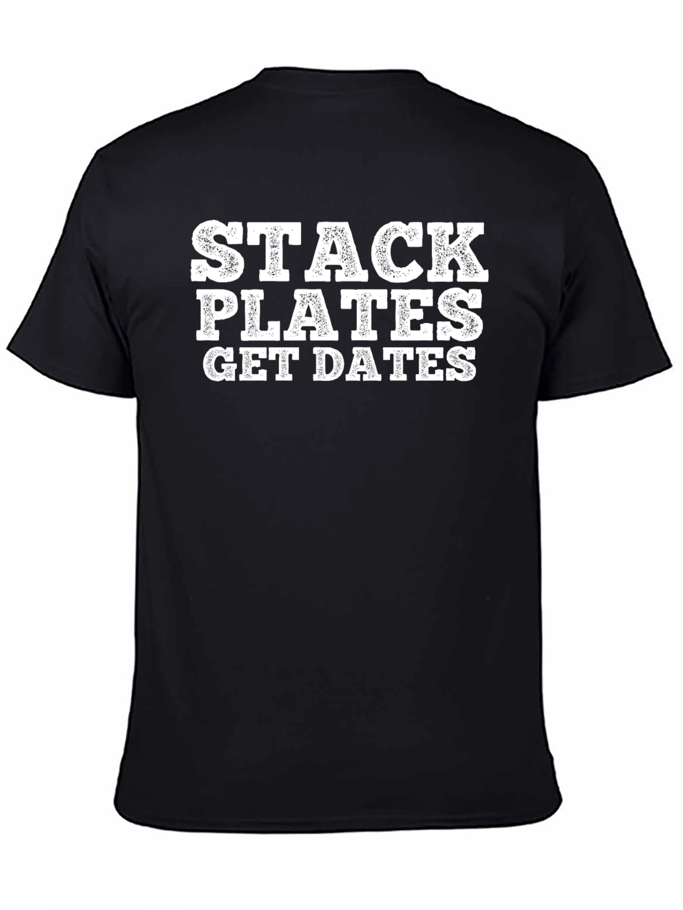 Stack Plates Get Dates Black T-Shirt
