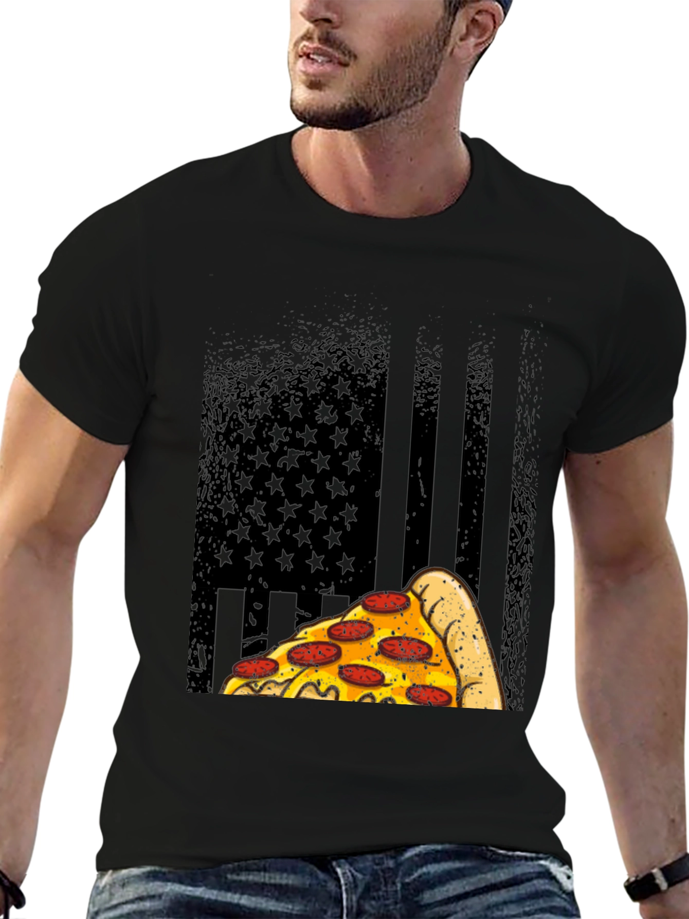 Pizza Flag Graphic T-Shirt
