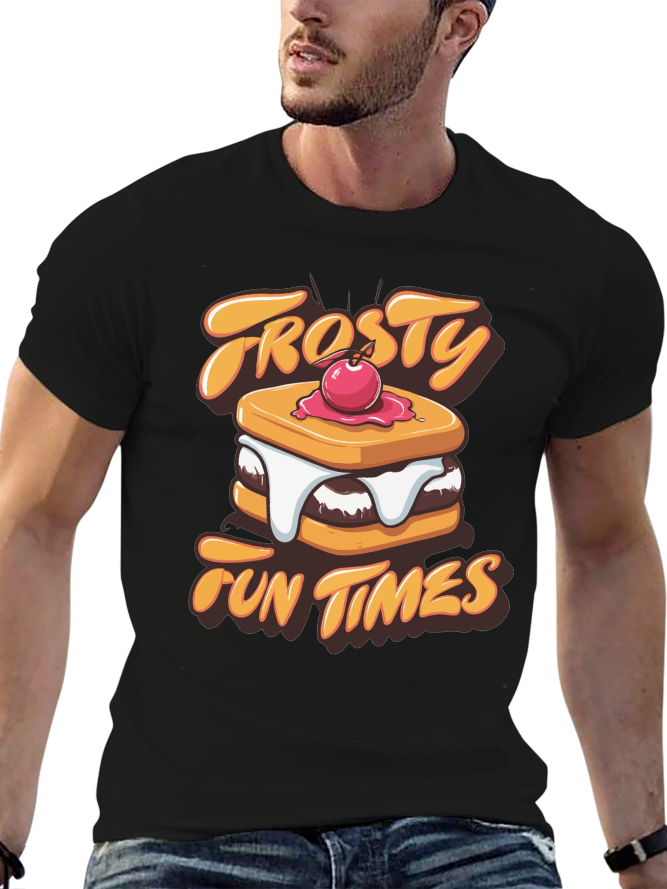 Frosty Fun Times Black Graphic T-Shirt