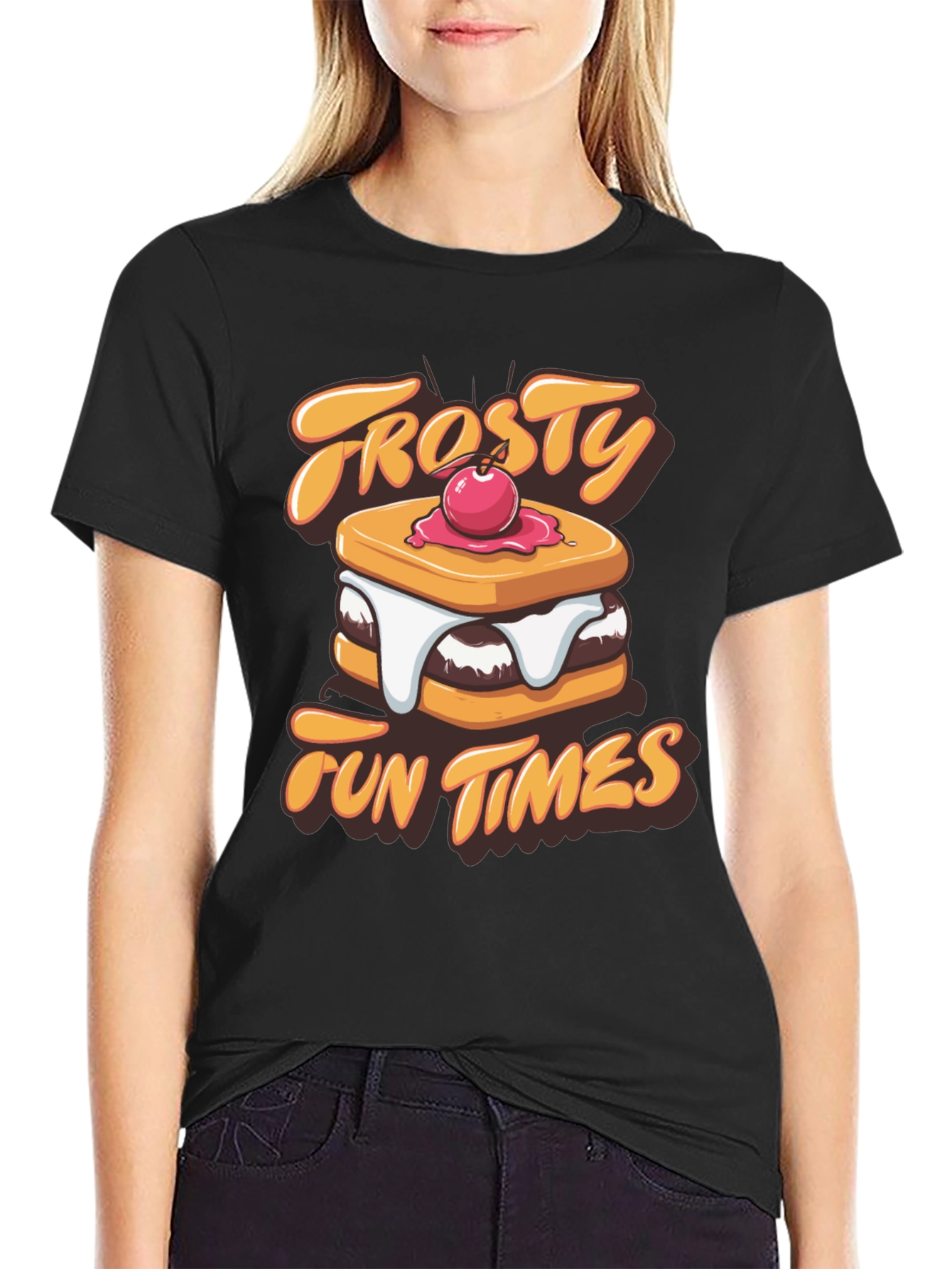 Frosty Fun Times Black Graphic T-Shirt