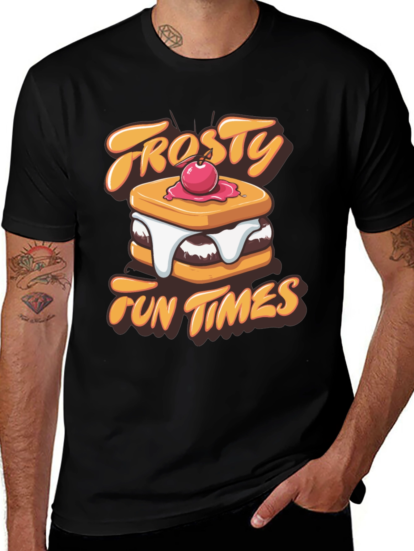 Frosty Fun Times Black Graphic T-Shirt