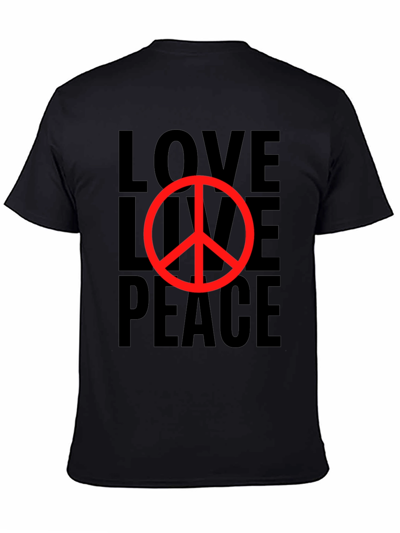 Love Live Peace Black Graphic T-Shirt