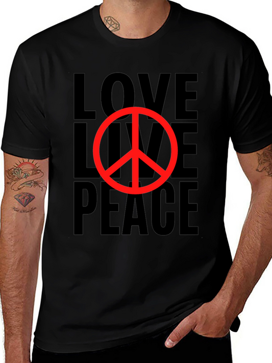 Love Live Peace Black Graphic T-Shirt