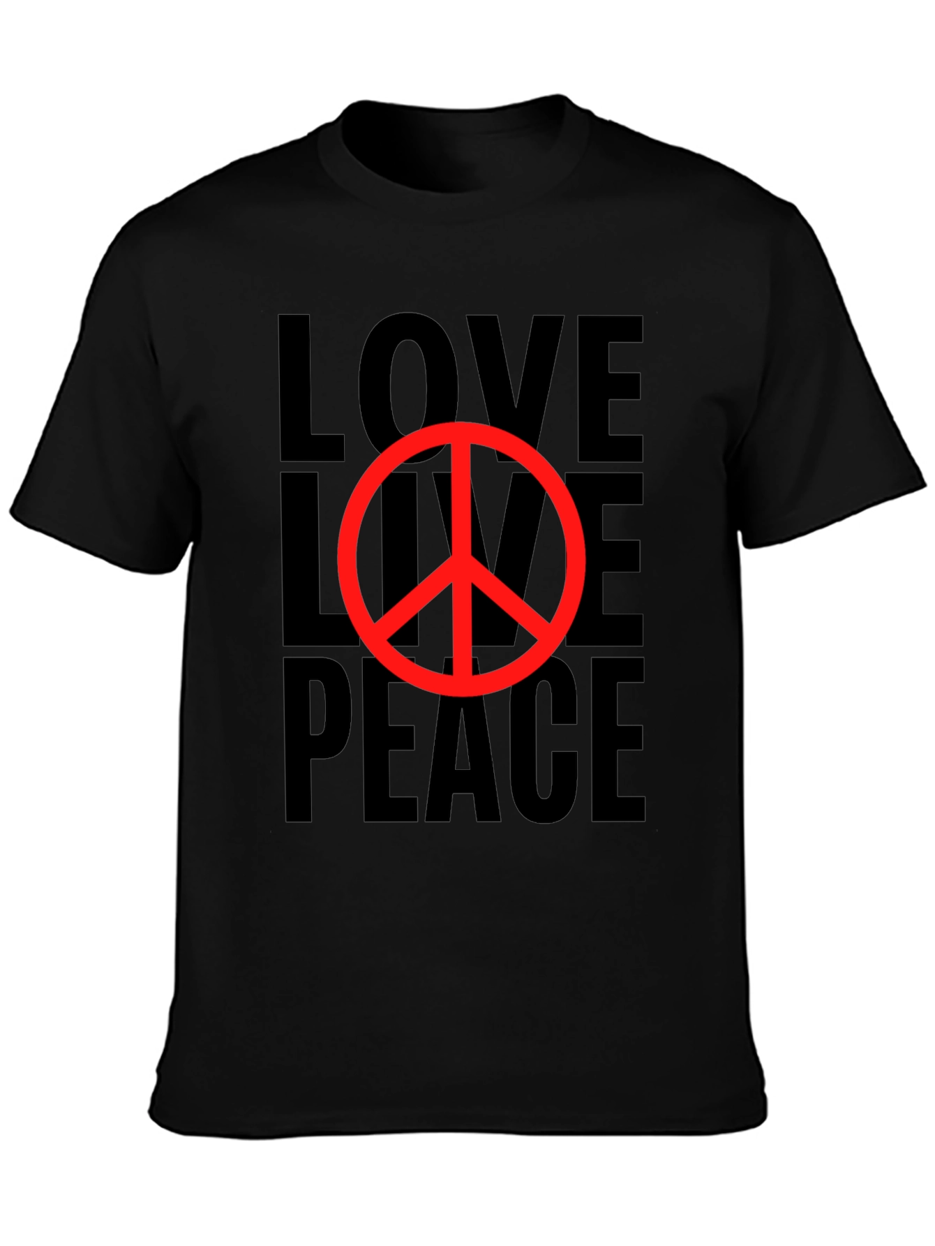 Love Live Peace Black Graphic T-Shirt