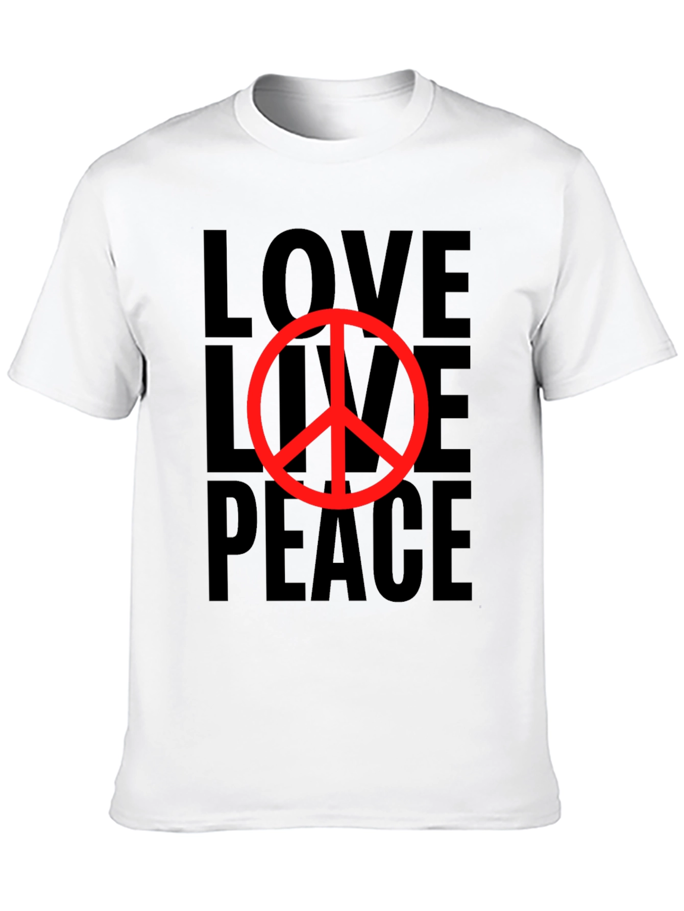 Love Live Peace Black Graphic T-Shirt