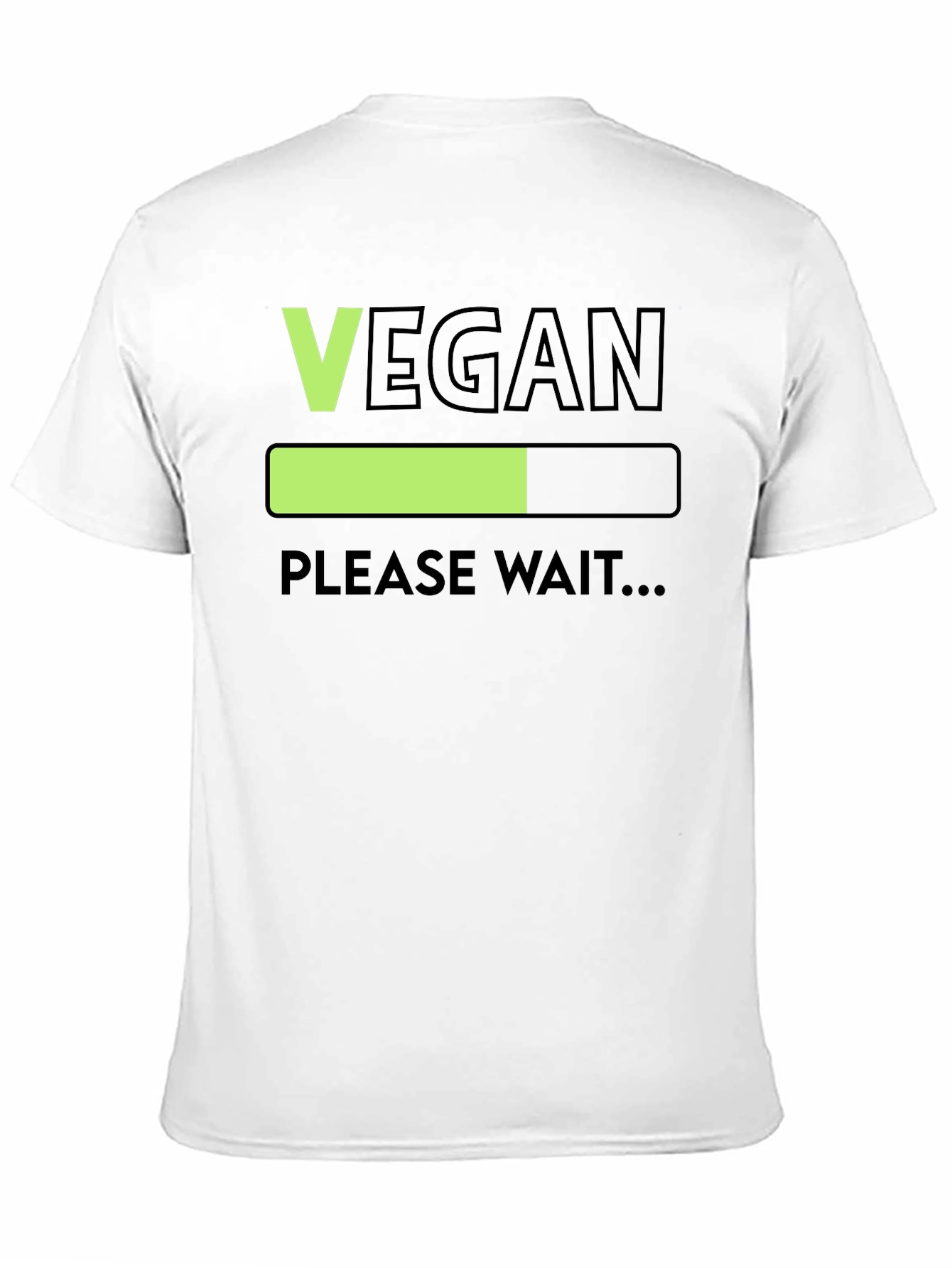 Vegan Loading Please Wait T-Shirt - Black Cotton Tee
