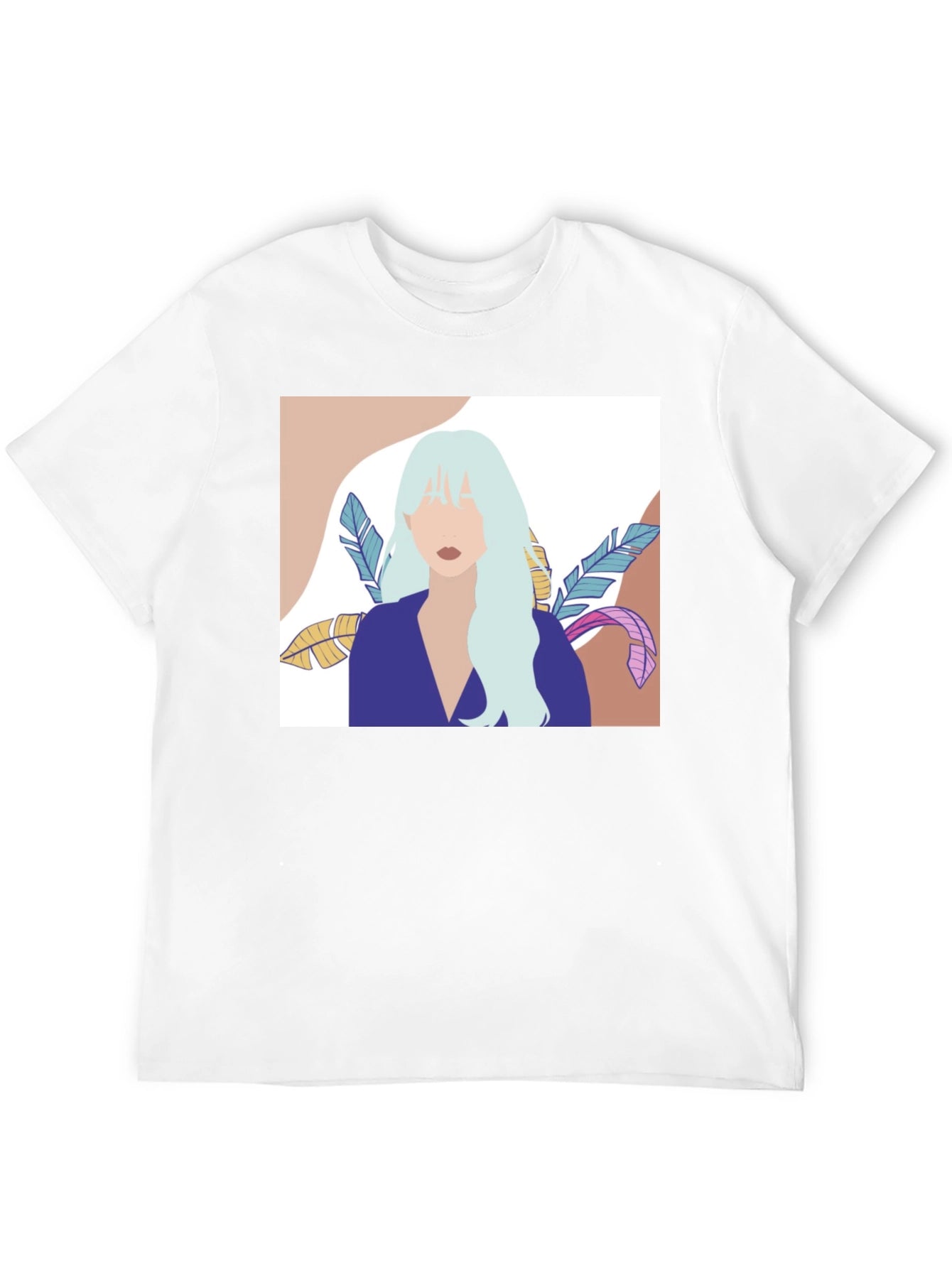 Abstract Woman Portrait Graphic T-Shirt - Black