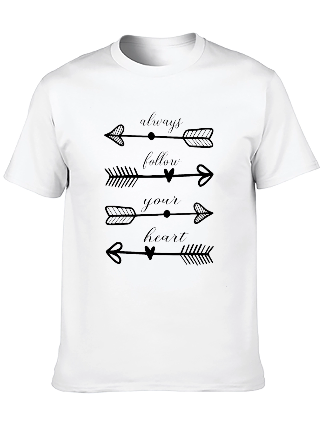 Follow Your Heart Graphic Tee - Black Casual Shirt