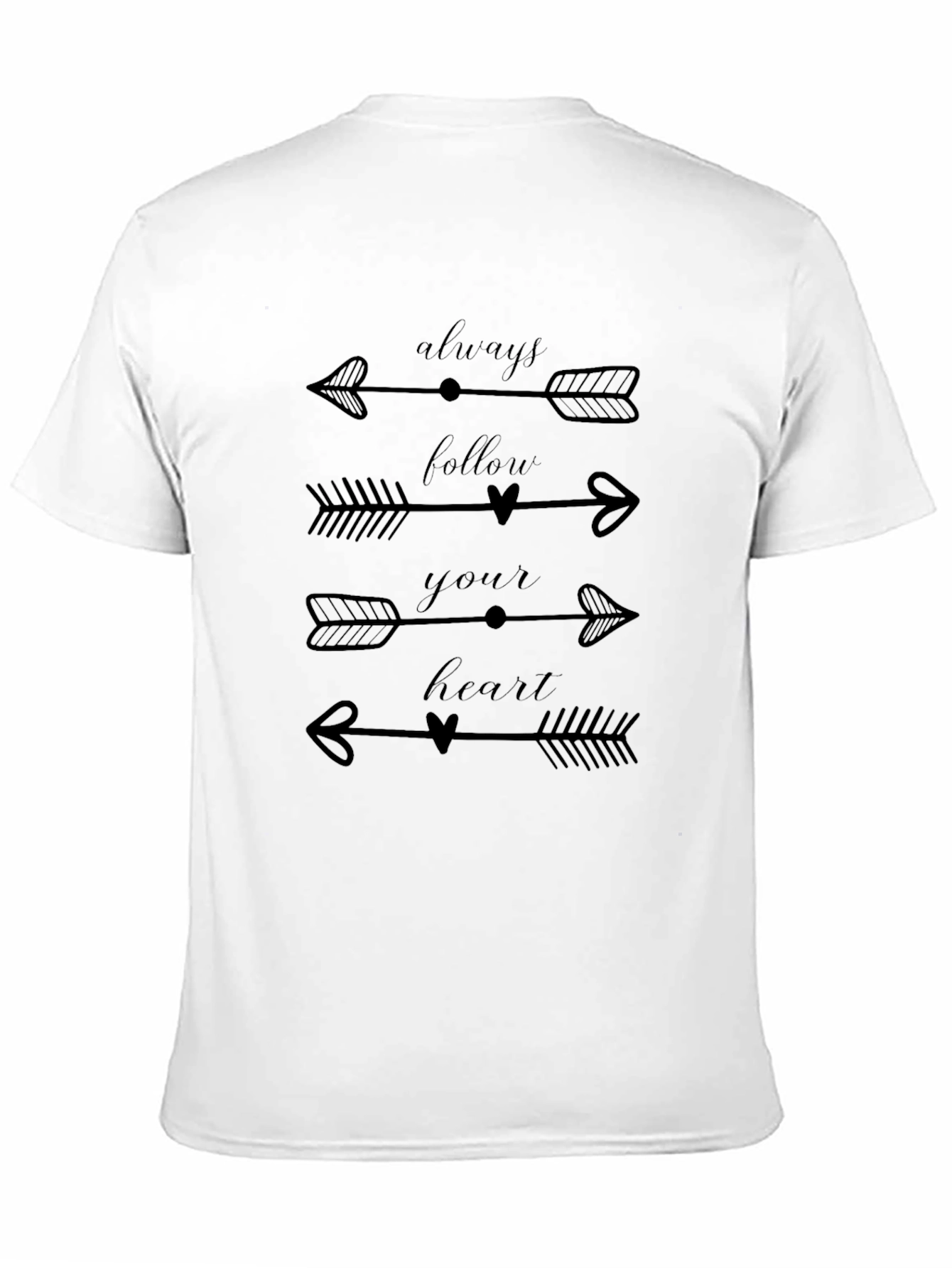 Follow Your Heart Graphic Tee - Black Casual Shirt