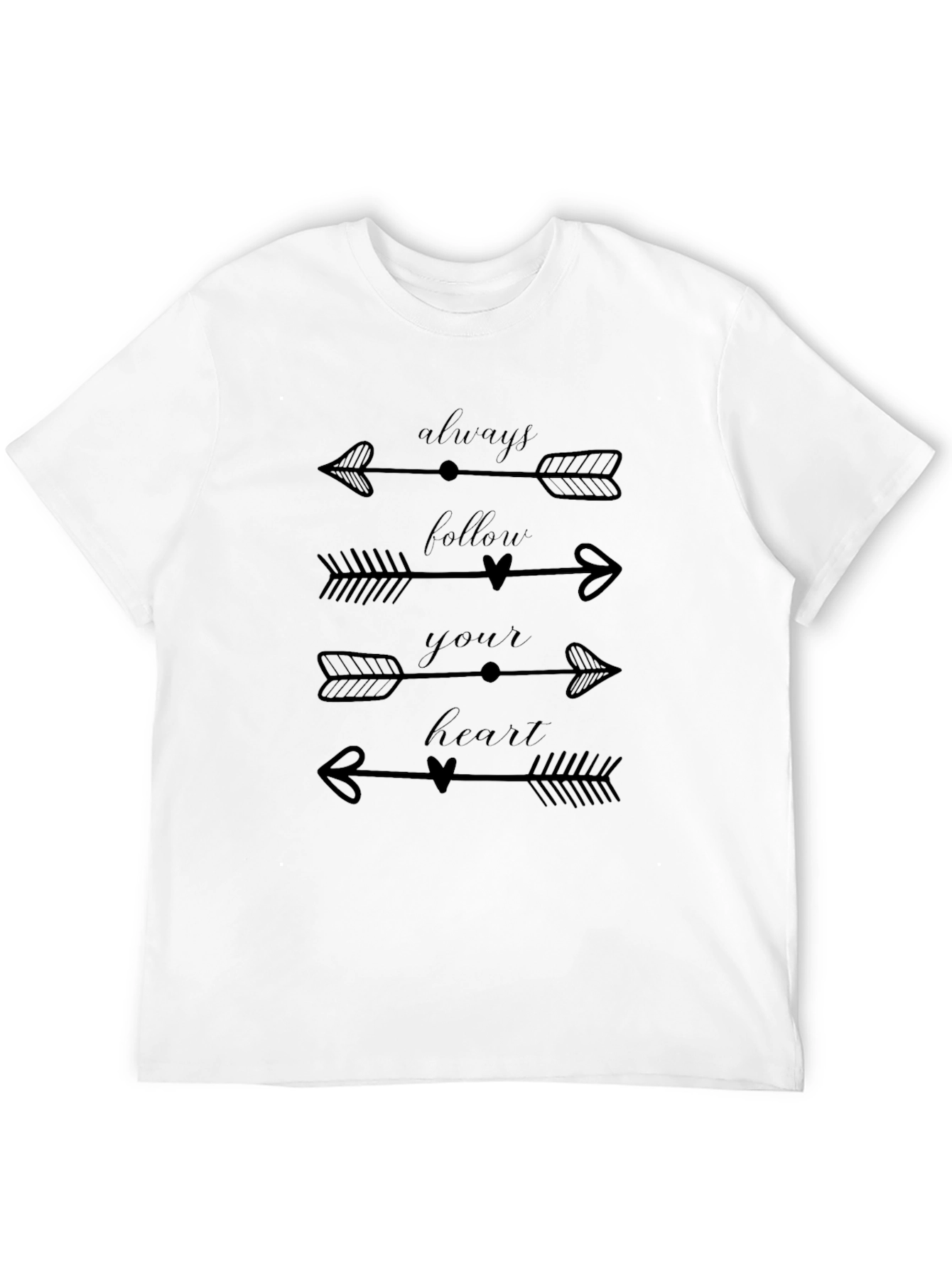 Follow Your Heart Graphic Tee - Black Casual Shirt