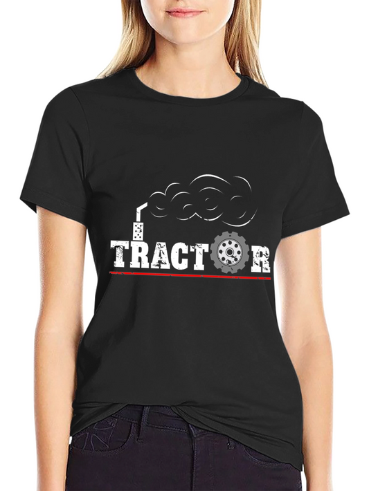 Tractor Graphic T-Shirt - Black Cotton Tee