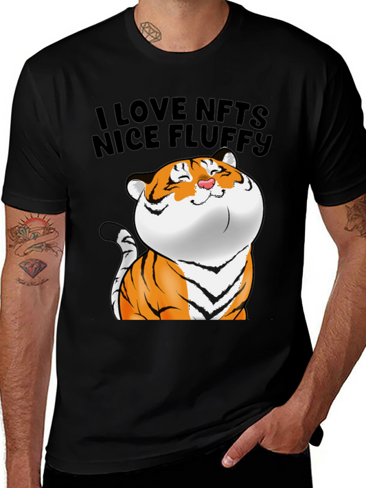 I Love NFTs Nice Fluffy Tiger Graphic Tee