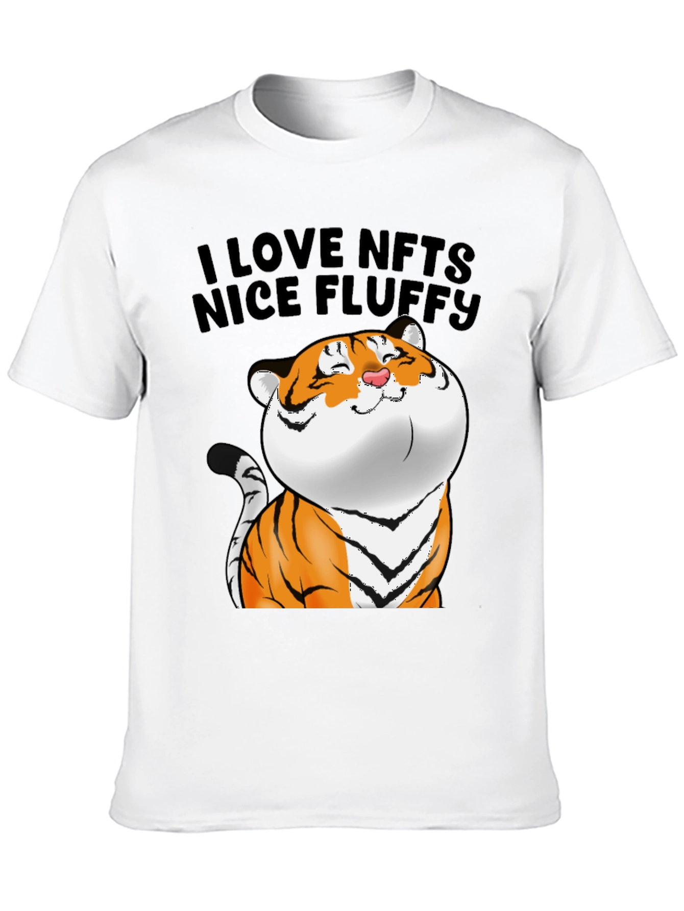 I Love NFTs Nice Fluffy Tiger Graphic Tee