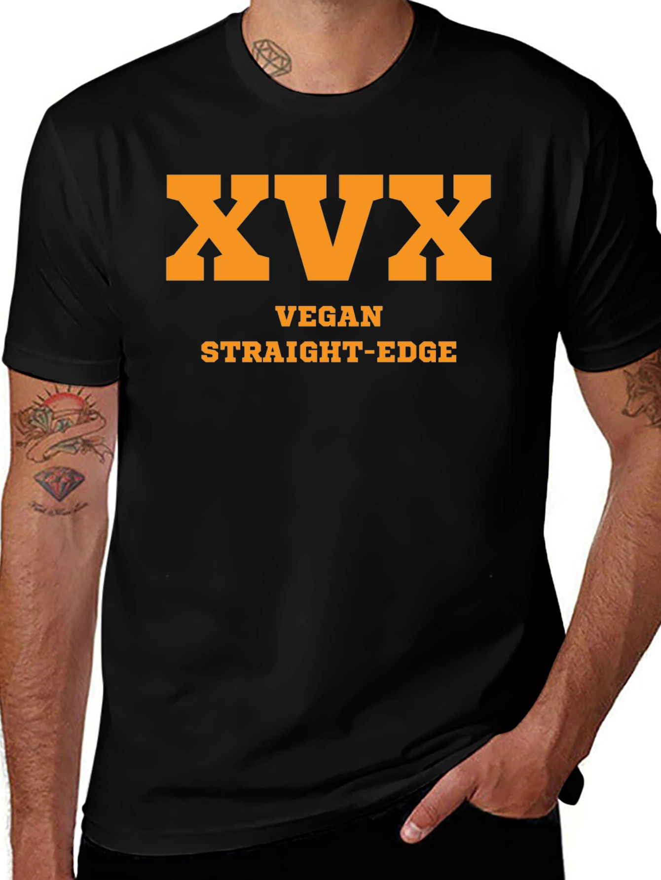 Vegan Straight Edge Tee - XVX Black T-Shirt