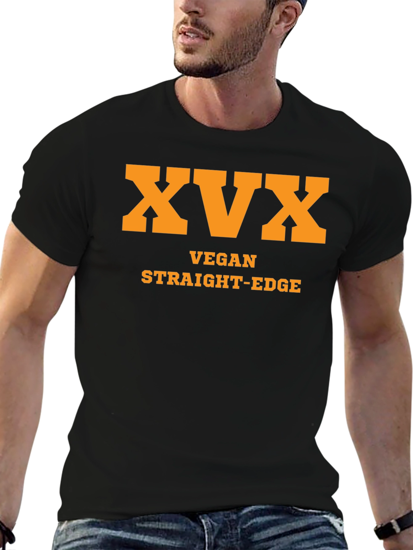 Vegan Straight Edge Tee - XVX Black T-Shirt