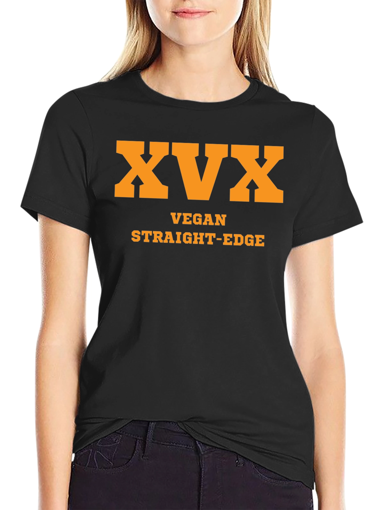 Vegan Straight Edge Tee - XVX Black T-Shirt