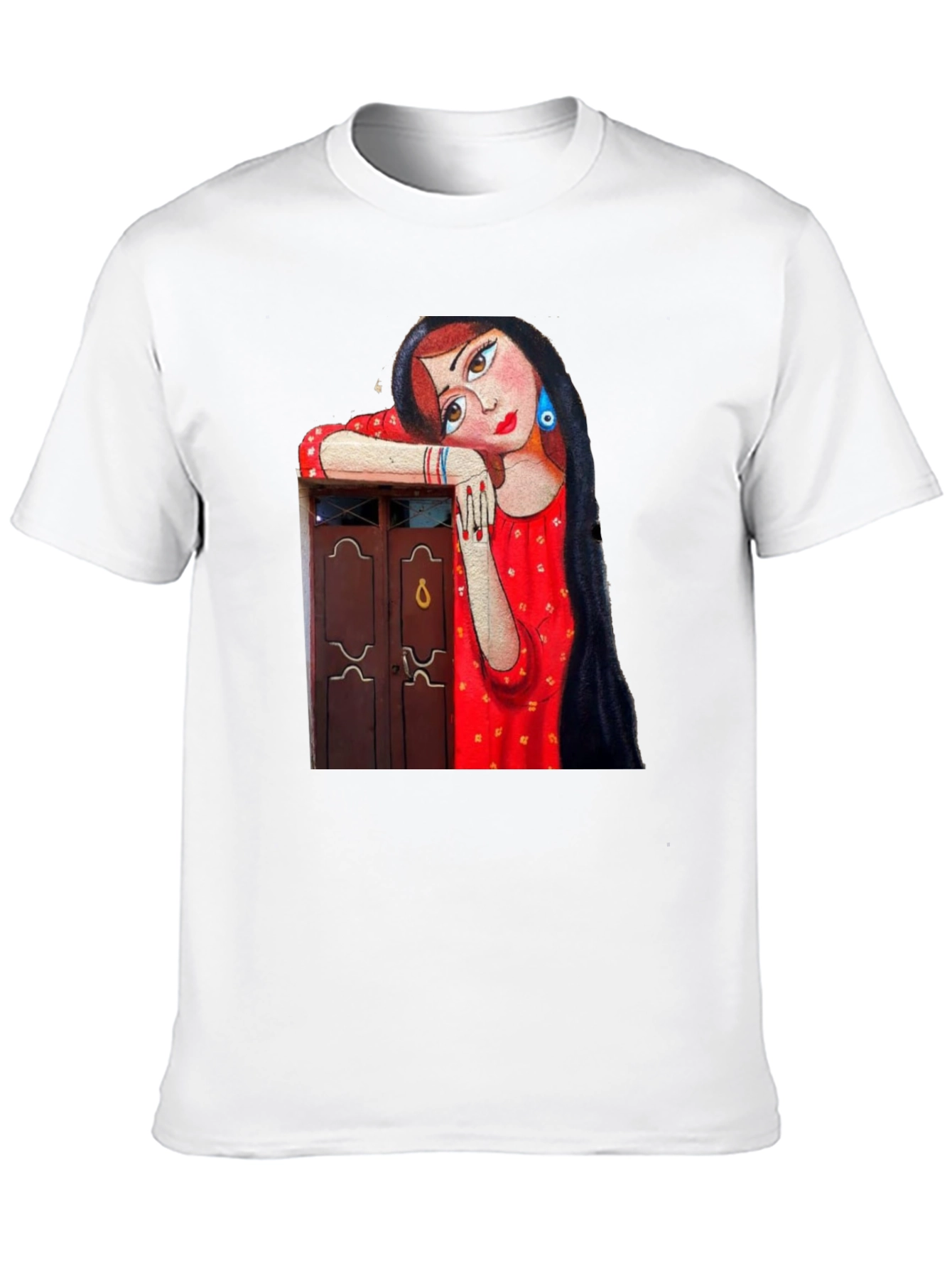 Artistic Woman Graphic Black T-Shirt