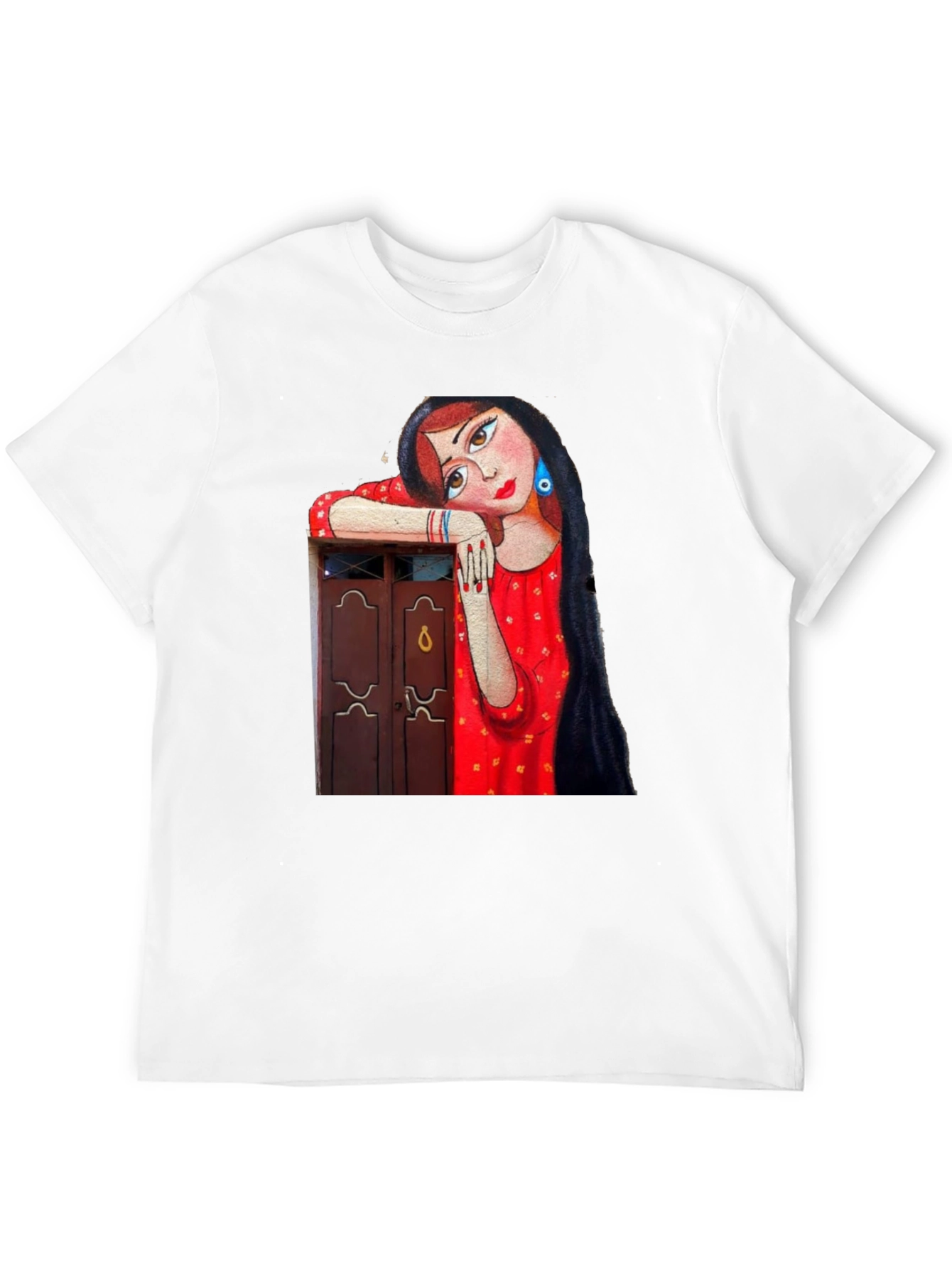 Artistic Woman Graphic Black T-Shirt