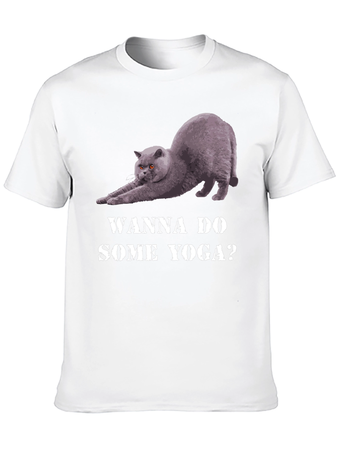 Yoga Cat Graphic Tee - Wanna Do Some Yoga?