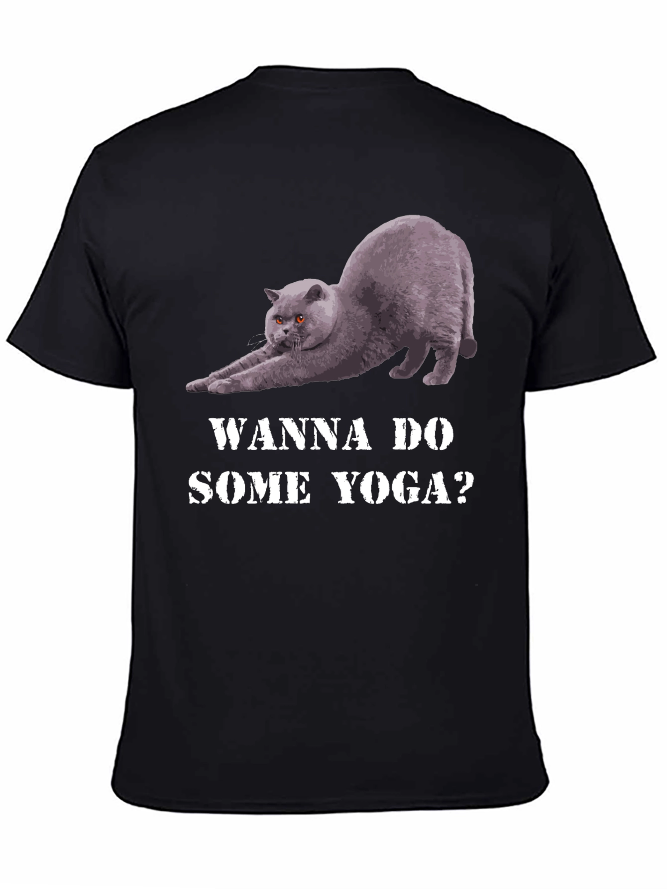 Yoga Cat Graphic Tee - Wanna Do Some Yoga?