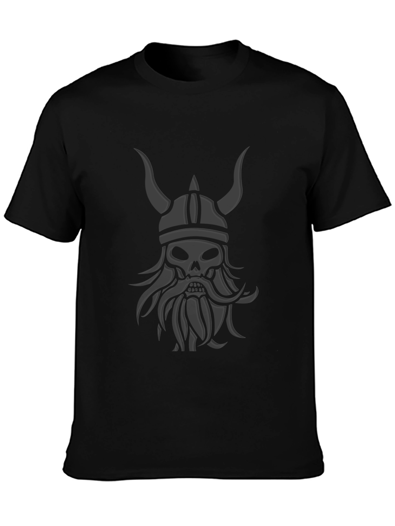 Black Viking Skull Graphic Tee