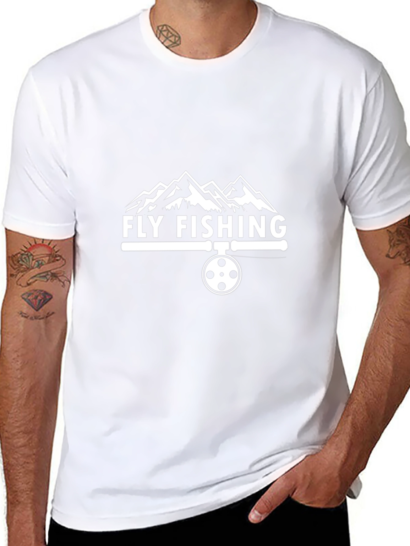 Fly Fishing T-Shirt - Mountain Design