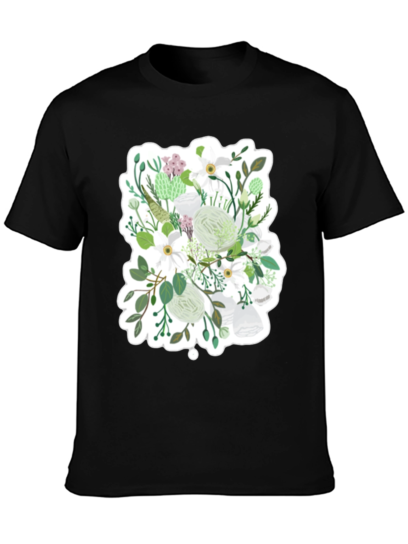 Floral Graphic Tee - White & Green