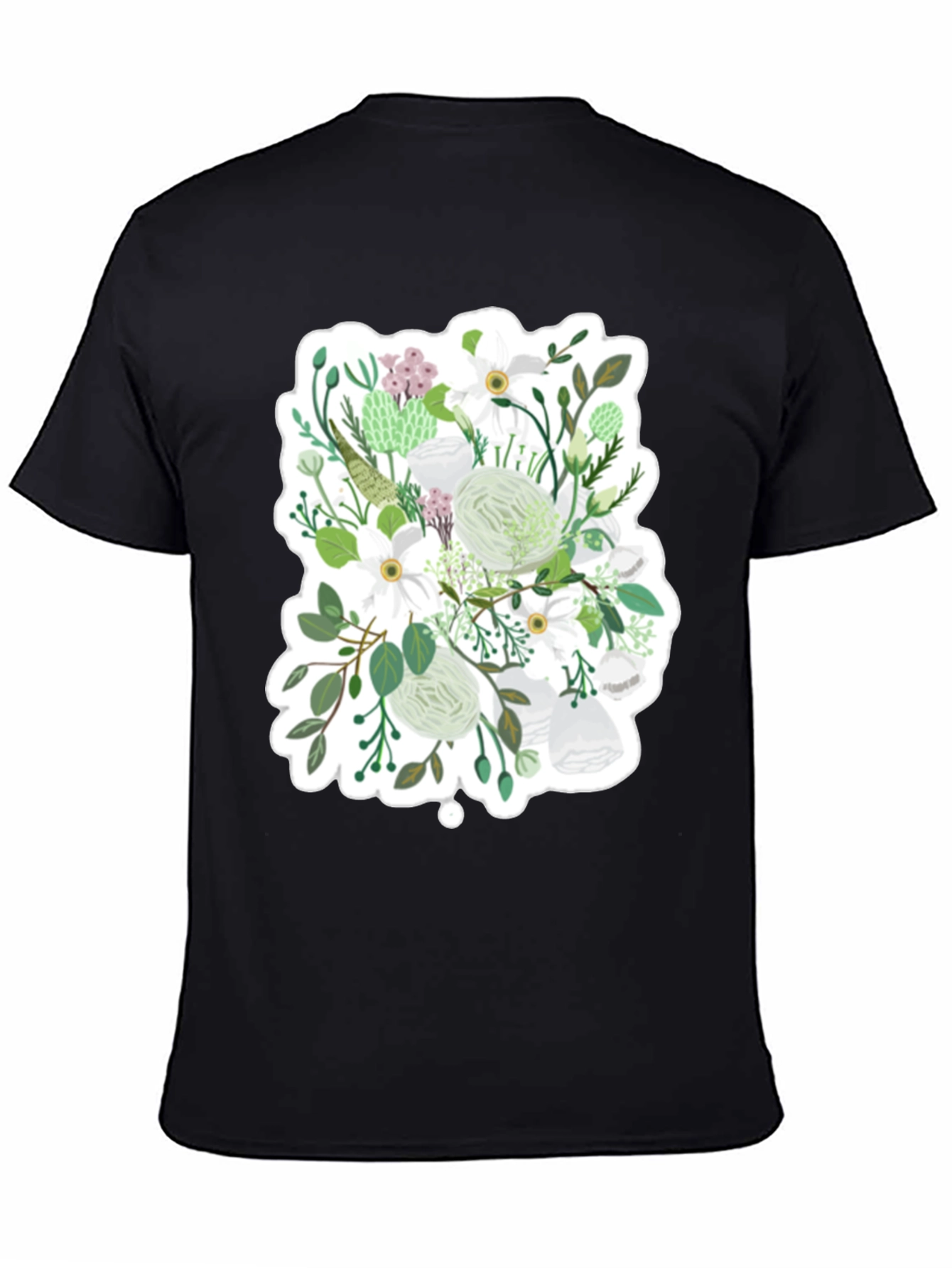 Floral Graphic Tee - White & Green