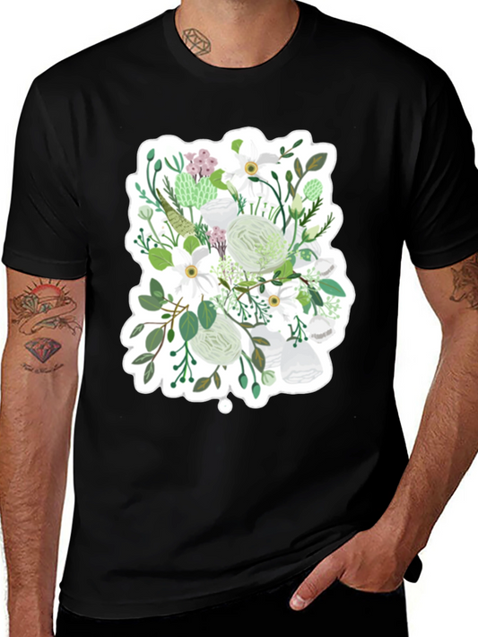 Floral Graphic Tee - White & Green