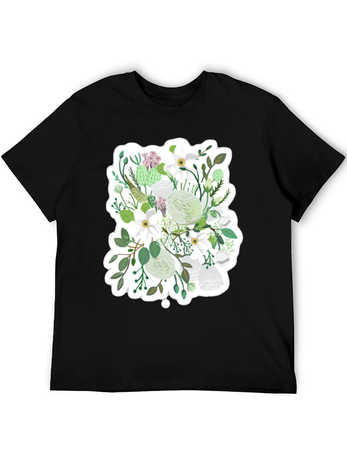 Floral Graphic Tee - White & Green