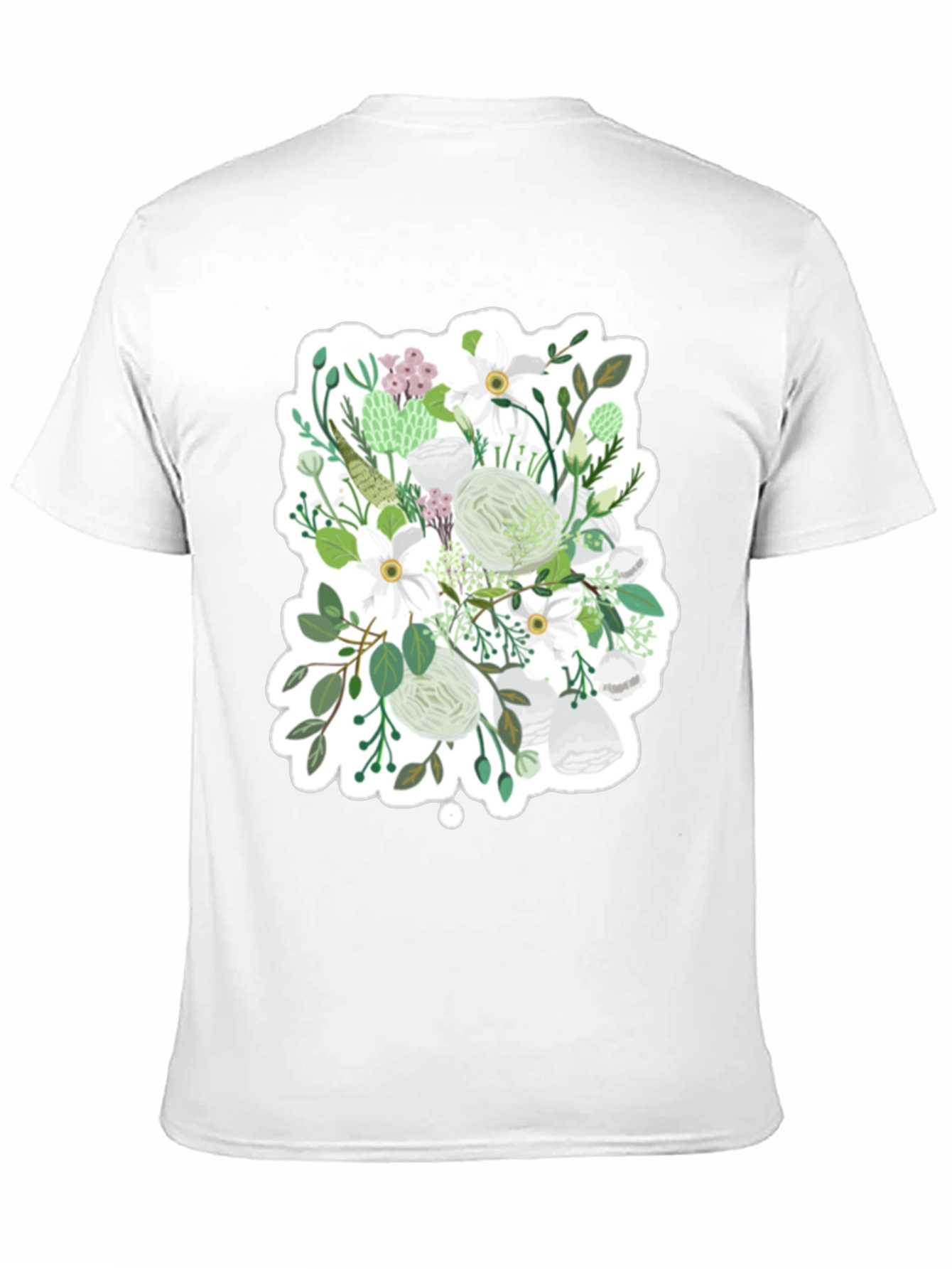 Floral Graphic Tee - White & Green