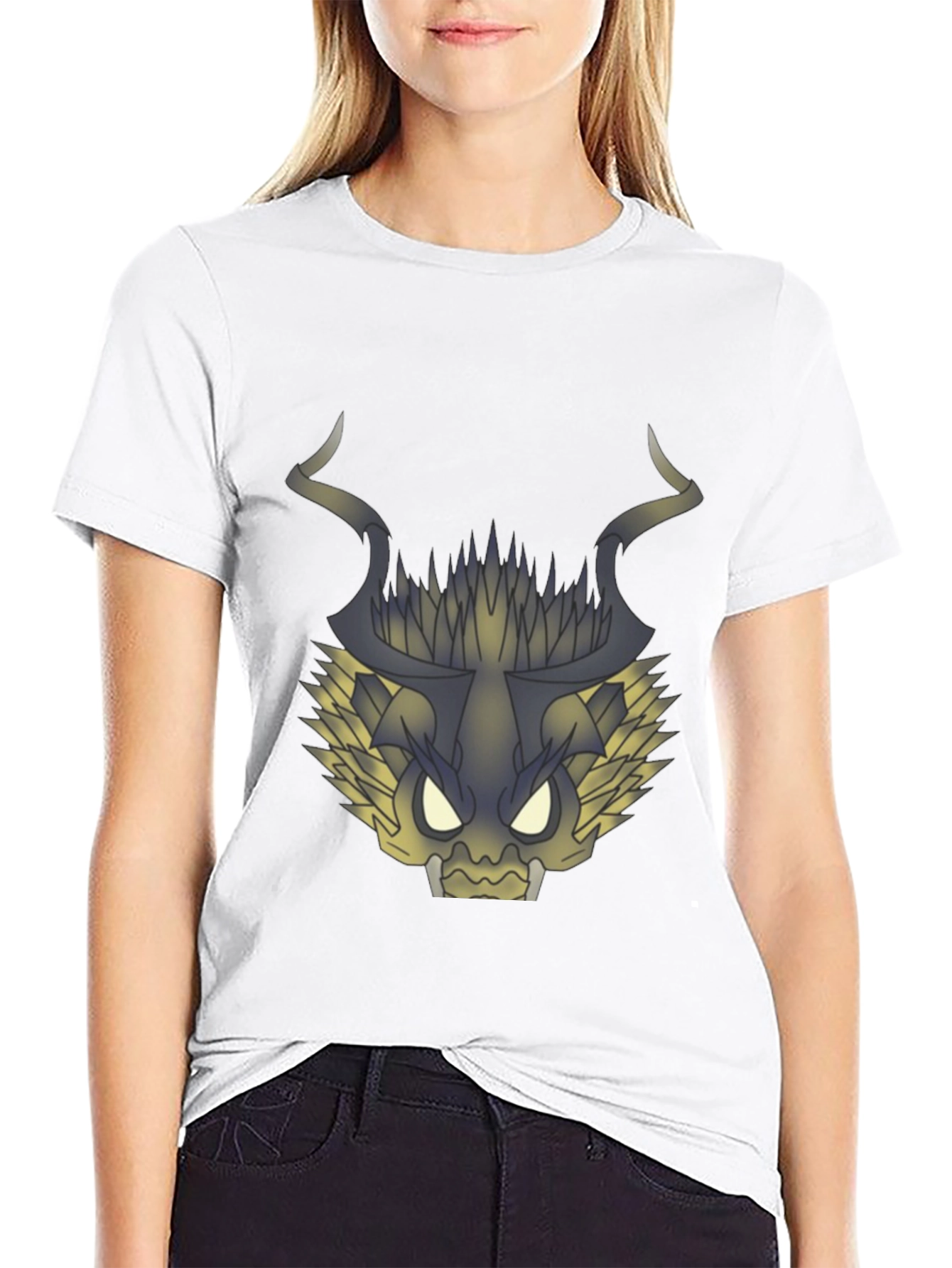Graphic Dragon Tee - Black Cotton T-Shirt