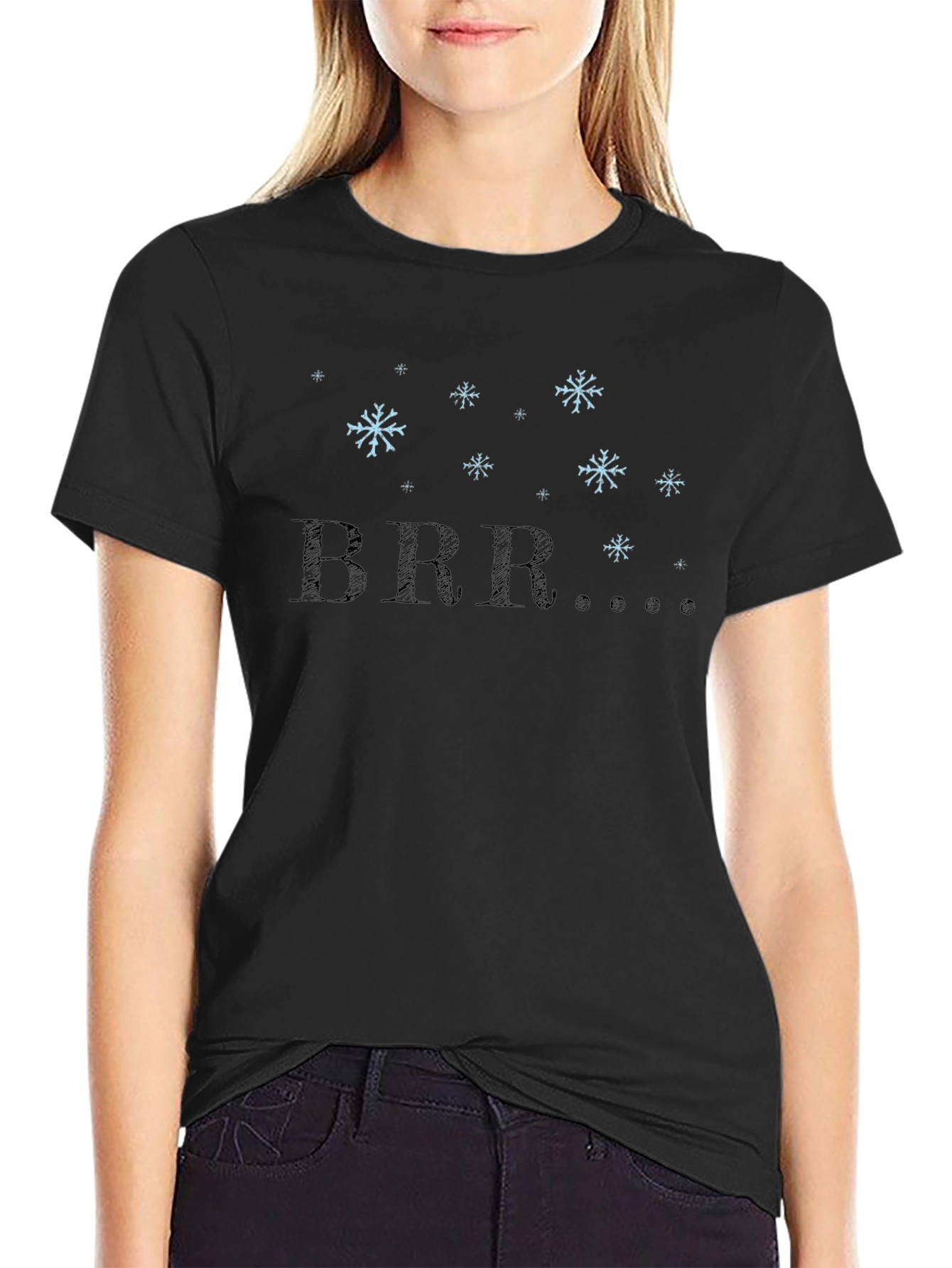 Winter BRR Snowflake Graphic Tee - Black