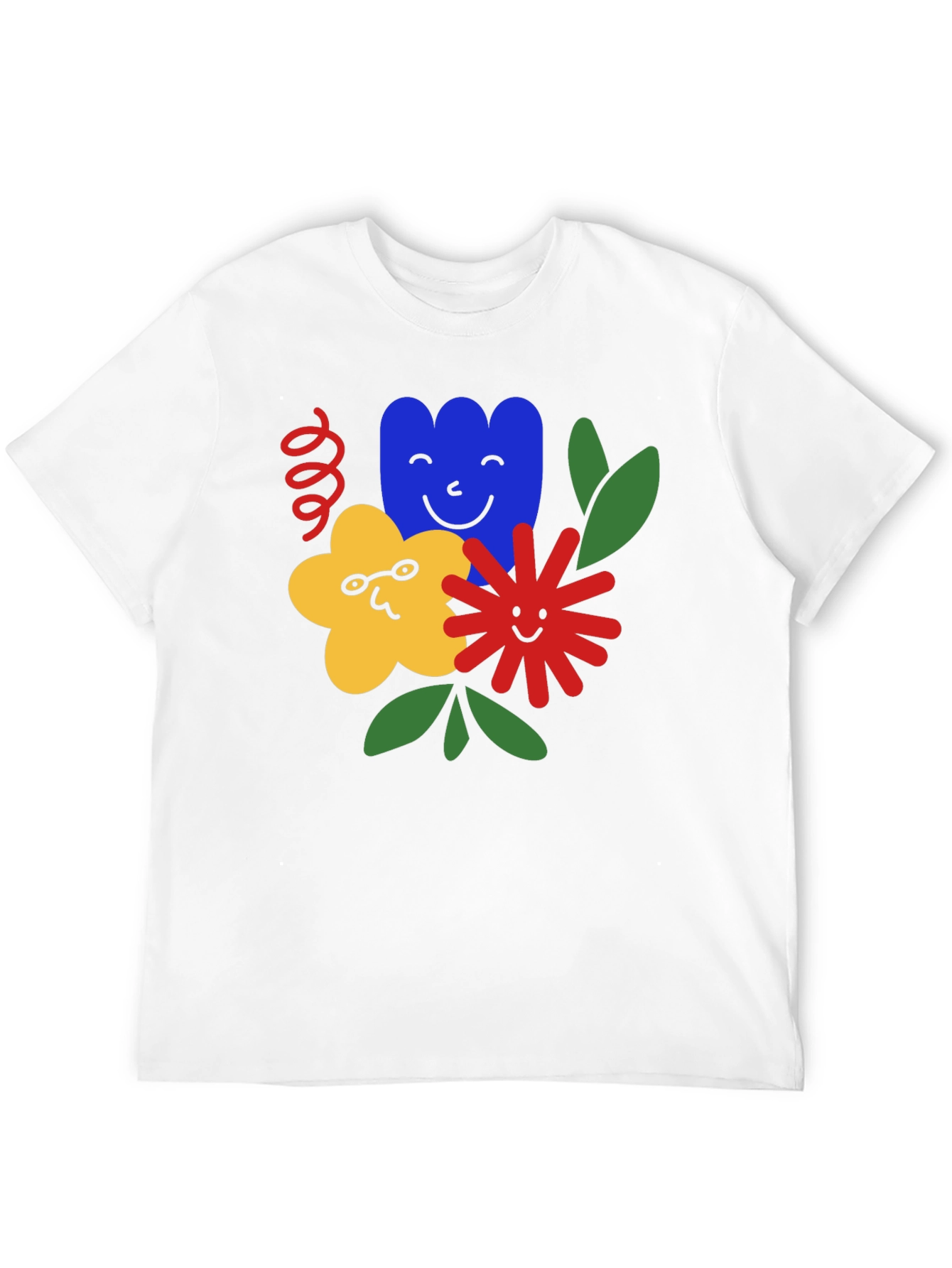 Funky Floral Graphic Tee - Black Cotton T-Shirt