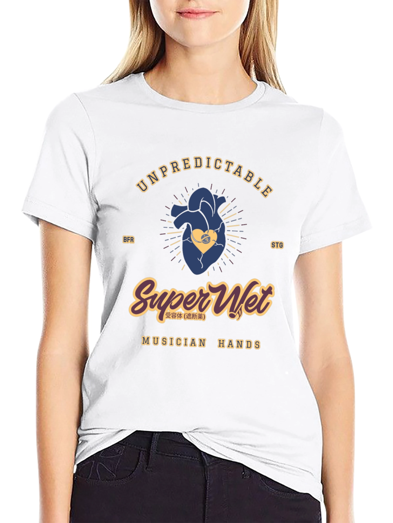 Unpredictable Super Wet Musician Hands Graphic Tee