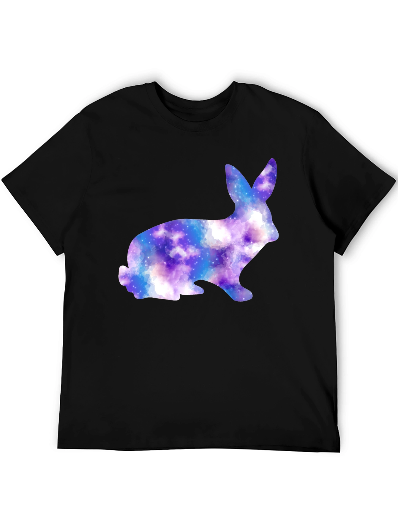 Galaxy Bunny Graphic Black T-Shirt