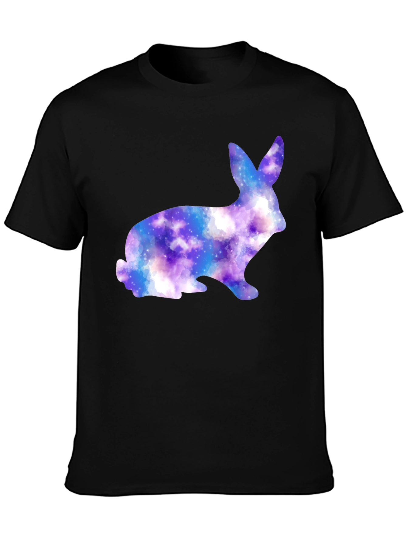 Galaxy Bunny Graphic Black T-Shirt