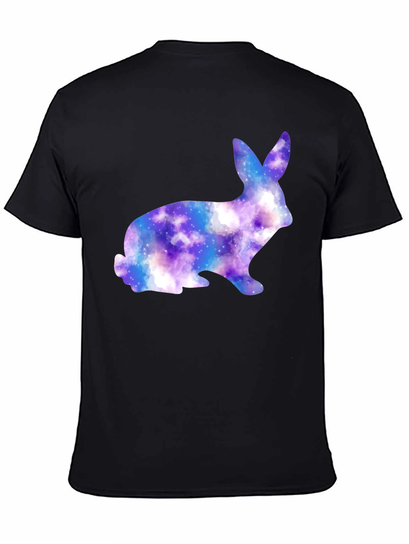 Galaxy Bunny Graphic Black T-Shirt