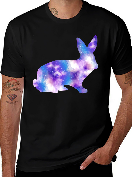 Galaxy Bunny Graphic Black T-Shirt
