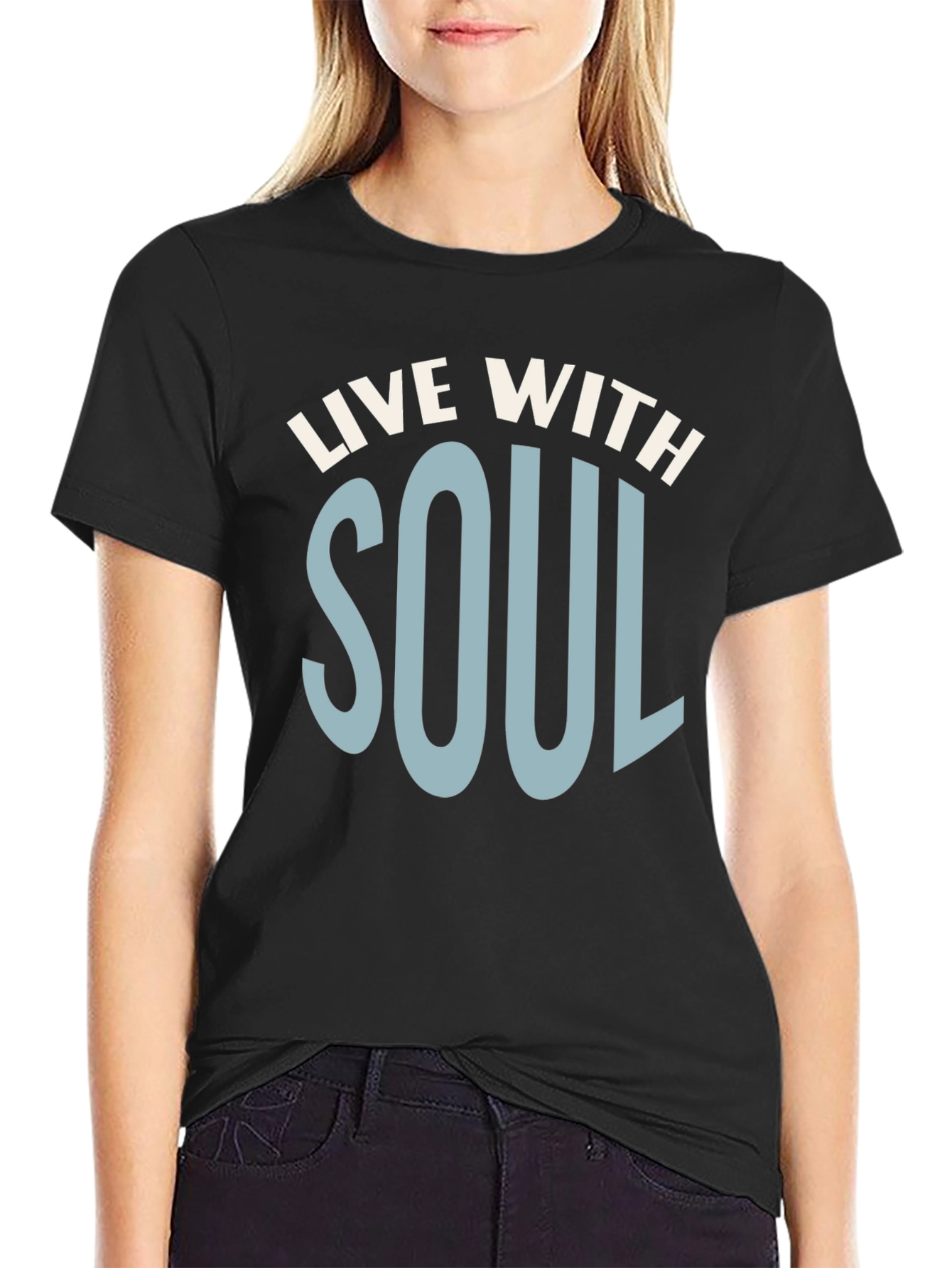 Live With Soul Graphic T-Shirt - Black
