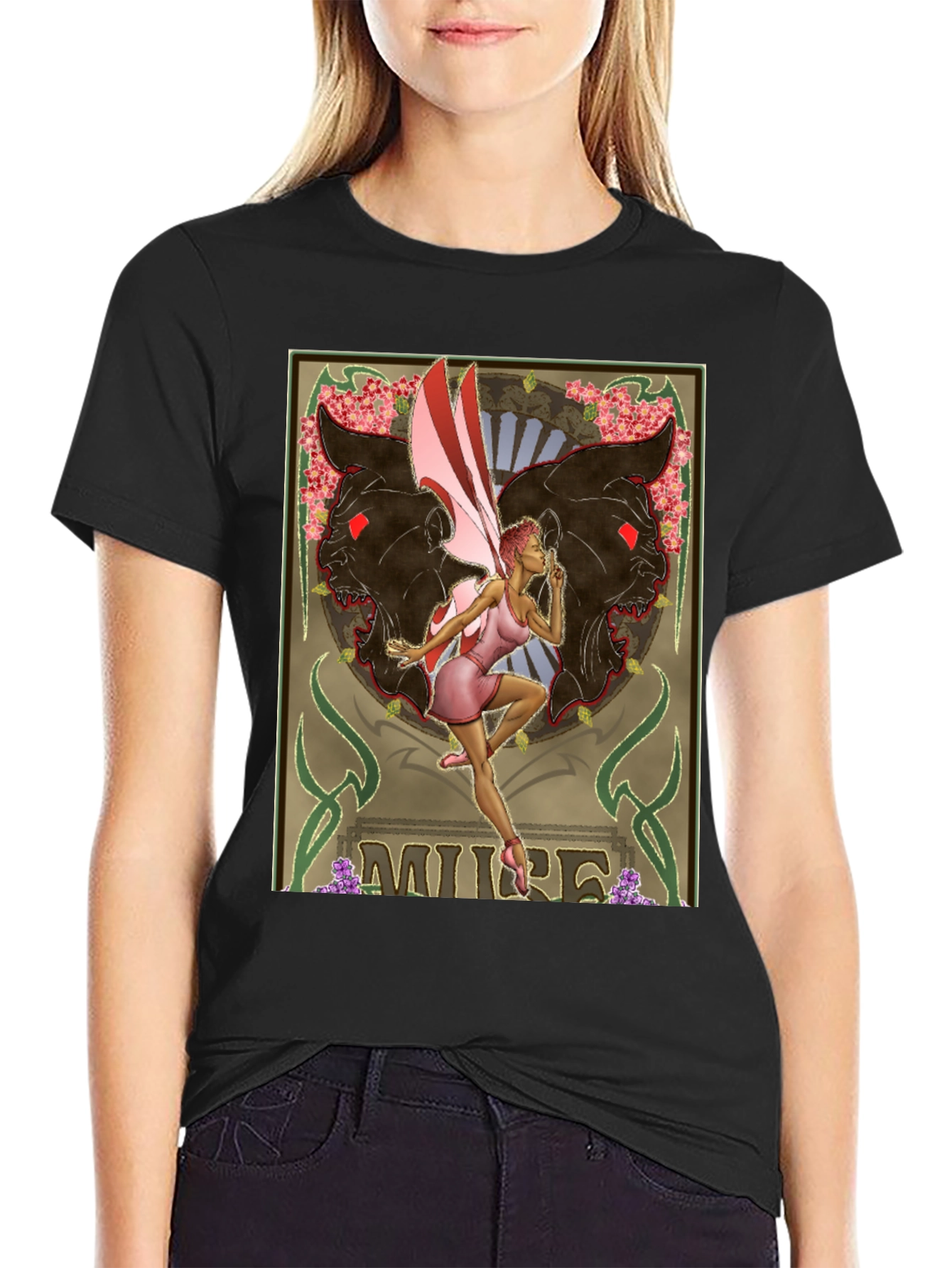 Muse Fairy Graphic Black T-Shirt